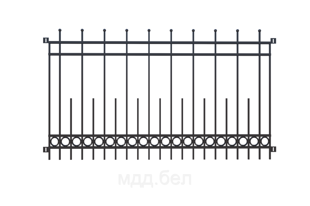 Забор металлический "Кольцо", тип 11, секция 2000мм*3000мм - фото 1 - id-p183722541