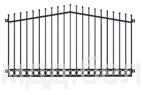 Забор металлический "Кольцо", тип 23, секция 2000мм*3000мм