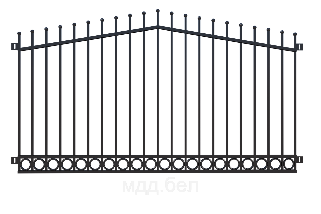 Забор металлический "Кольцо", тип 23, секция 2000мм*3000мм - фото 1 - id-p183722544