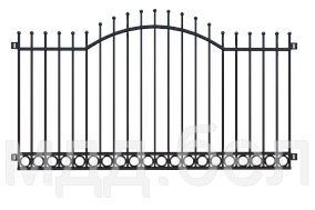 Забор металлический "Кольцо", тип 25, секция 2000мм*3000мм