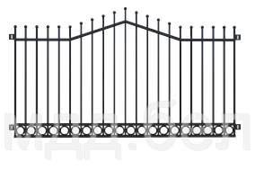 Забор металлический "Кольцо", тип 28, секция 2000мм*3000мм