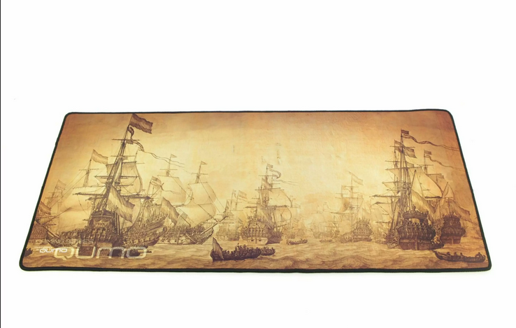 Игровой коврик для мыши Qumo Grand Fleet (XXL-size) 800x350x4мм, оверлок, ткань, жёлтый - фото 3 - id-p183726435
