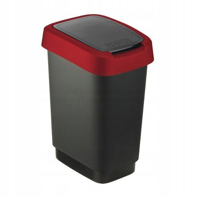 Урна для мусора Twist 10 л, черный/красный - фото 1 - id-p183502818