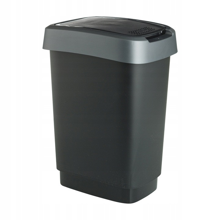 Урна для мусора Twist 10 л, черный/серый - фото 1 - id-p183502819
