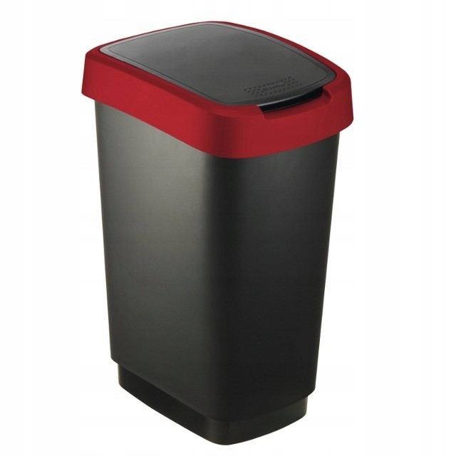 Урна для мусора Twist 50 л, черный/красный - фото 1 - id-p183502822