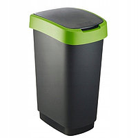 Урна для мусора Twist 50 л, черный/зеленый