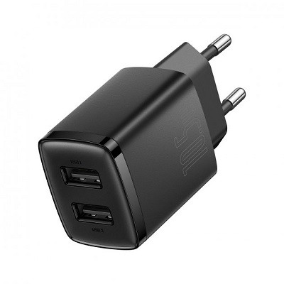 Сетевое зарядное устройство Baseus Compact Charger 2U на 10.5W (CCXJ010201) черный - фото 2 - id-p183729225
