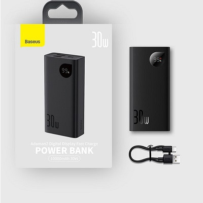 Внешний аккумулятор Baseus Adaman2 Digital Display Fast Charge 10000mAh 30W (PPAD040001) черный - фото 6 - id-p183729228