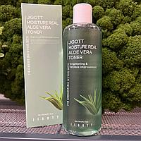 Тонер для лица увлажняющий с экстрактом алоэ Jigott Moisture Real Aloe Vera Toner, 300мл