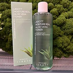 Тонер для лица увлажняющий с экстрактом алоэ Jigott Moisture Real Aloe Vera Toner, 300мл