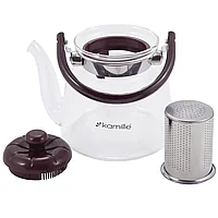 Заварник Kamille 1000мл со съемным ситечком и бакелитовой ручкой KM-1609, фото 4