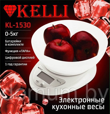 Кухонные электронные весы с чашей Kelli KL-1530 - фото 2 - id-p183731719
