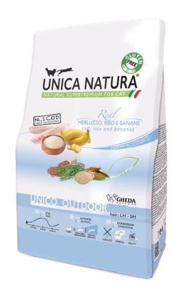 Сухой корм для кошек Unica Natura Unico Outdoor (Треска, рис, банан) 1.5 кг - фото 1 - id-p183731853