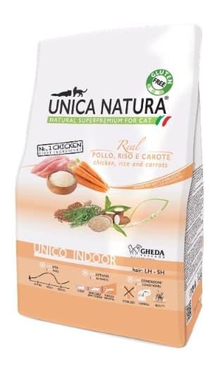 Сухой корм для кошек Unica Natura Unico Indoor (Курица, рис, морковь) 1.5 кг - фото 1 - id-p183731857