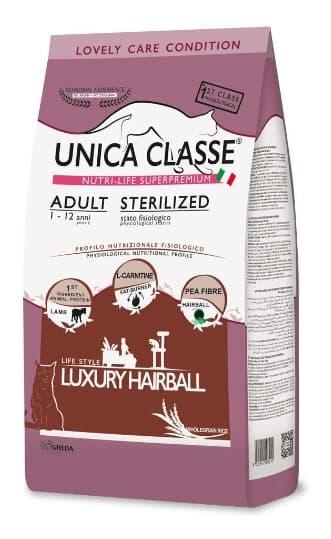 Сухой корм для кошек Unica Classe Adult Sterilized Luxury Hairball (Ягненок) 10 кг - фото 1 - id-p183731870