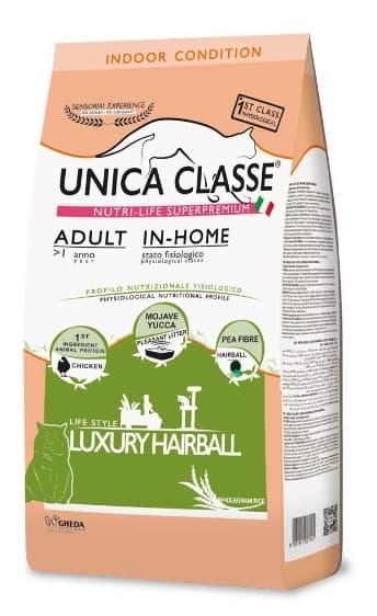 Сухой корм для кошек Unica Classe Adult In-Home Luxury Hairball (Курица) 10 кг - фото 1 - id-p183731874