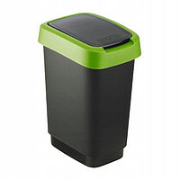 Контейнер для мусора Twist 10 л, черный/зеленый, фото 1