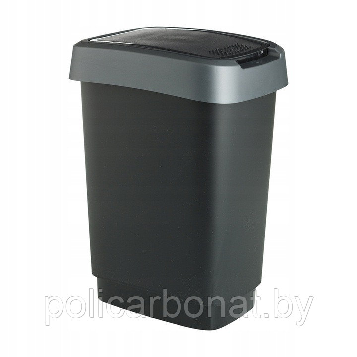 Урна для мусора Twist 10 л, черный/серый - фото 1 - id-p183733169