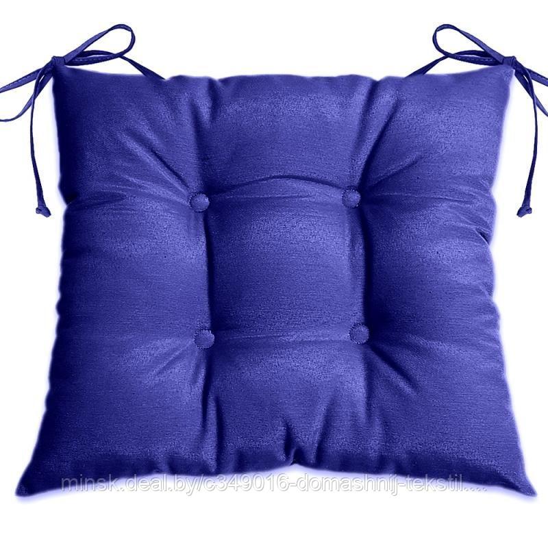 Подушка для сиденья Аликанте 42х42 с завязками синий - фото 1 - id-p183736398