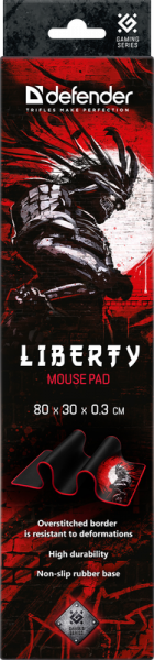 Игровой коврик для мыши DEFENDER Liberty (XXL-size) 800x300x3мм, оверлок, ткань, чёрный - фото 6 - id-p183761161