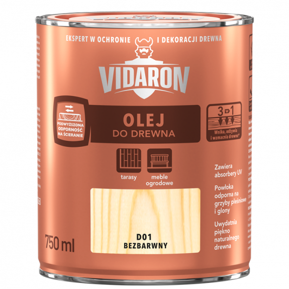 Масло для древесины 0,75 л. D02 Vidaron - фото 2 - id-p183763599