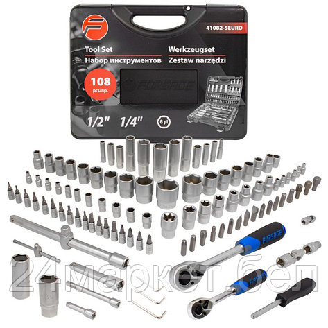 Набор инструмента 108пр.1/4"&1/2" (6гр.)(4-32мм) Forsage F-41082-5EURO, фото 2