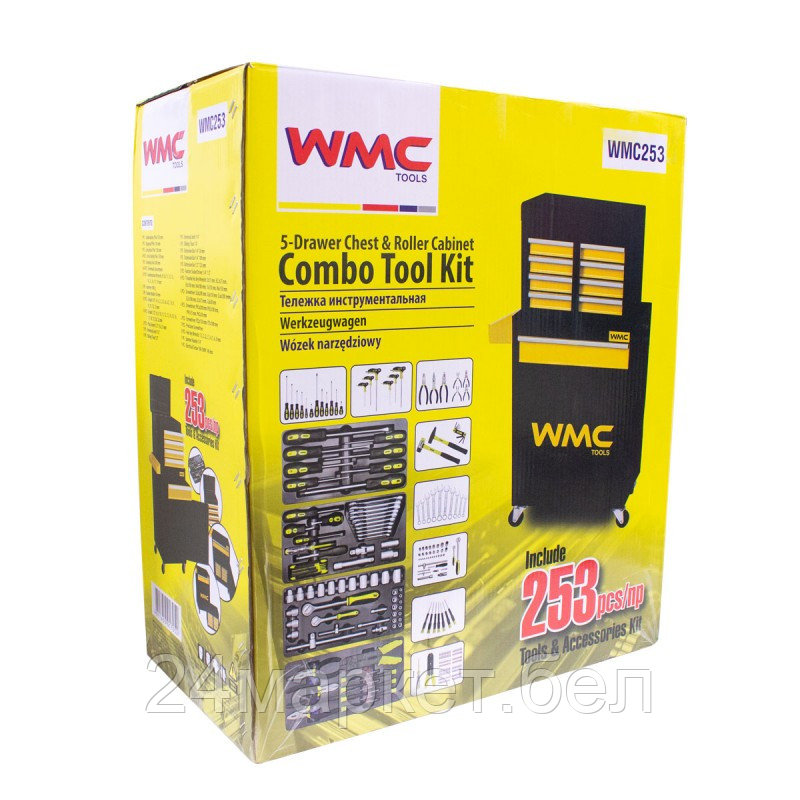 Тележка инструментальная с набором инструментов 253пр(700х600х290мм) WMC TOOLS WMC-WMC253 - фото 2 - id-p183765853