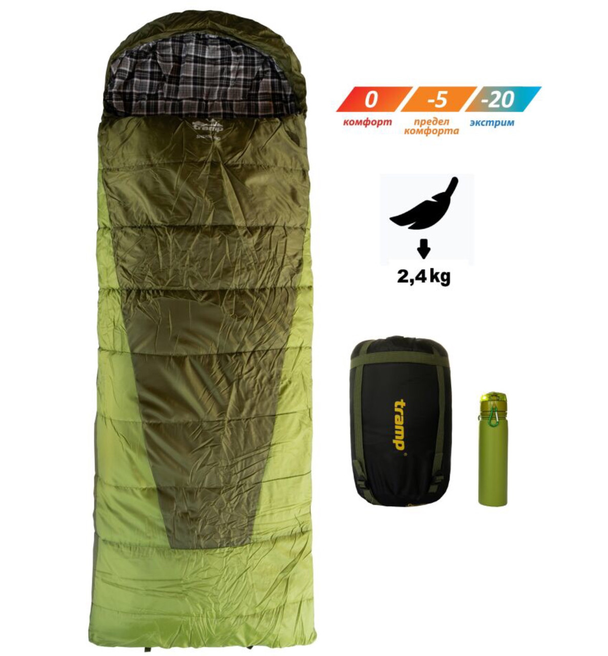 Спальный мешок одеяло Tramp Sherwood Long 230*100 см (левый) - фото 1 - id-p183766585