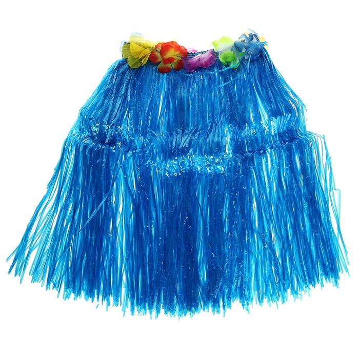 Гавайская юбка цвет синий 50 см - фото 2 - id-p183770316