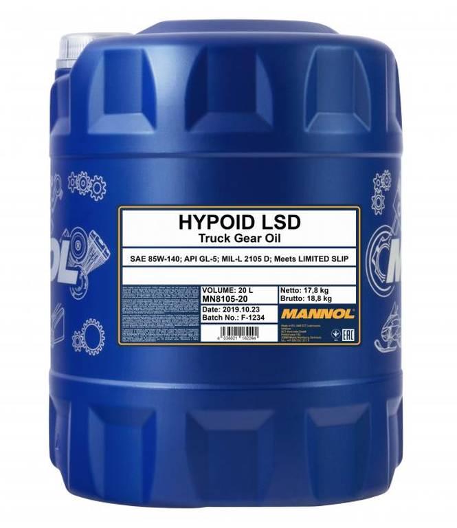 Масло трансмиссионное MANNOL Hypoid LSD 8105 85W-140 GL-5 20л., 99208 - фото 1 - id-p183772861