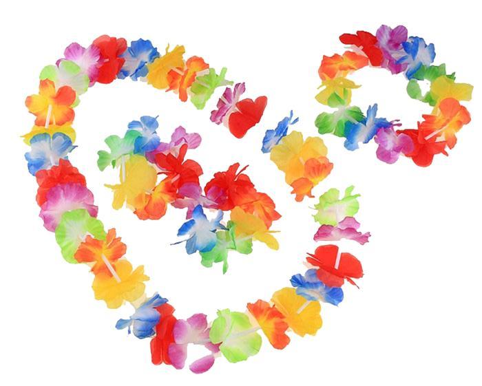 Карнавальный гавайский набор (ожерелье+венок+2 браслета) - фото 1 - id-p183774338
