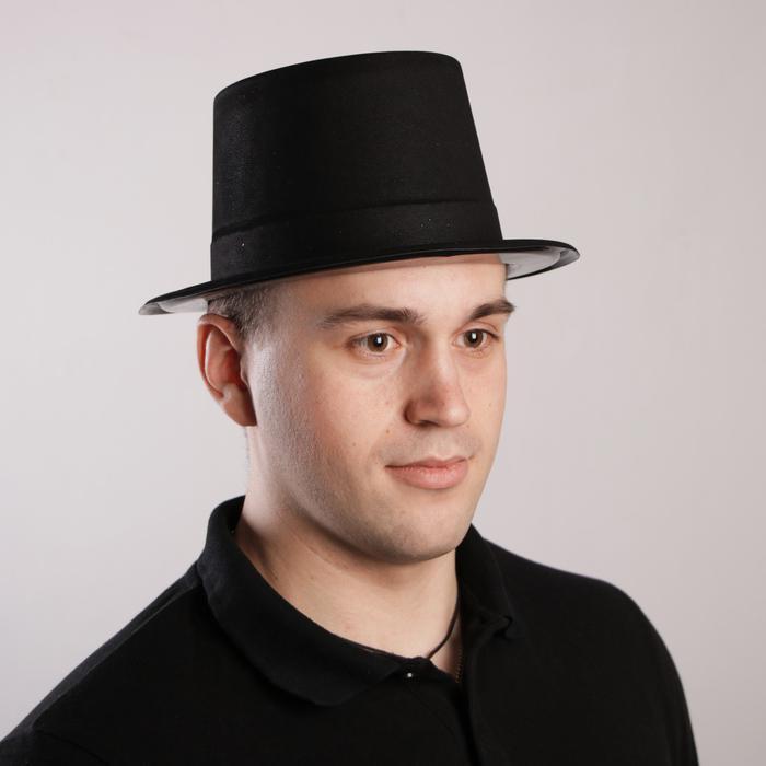 Карнавальная шляпа "Цилиндр" цвет черный