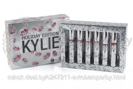 Набор матовых помад Kylie Holiday 6 шт, серебро. Лучшая цена, фото 2