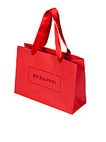 Belki /  Подарочный пакет из дизайнерской бумаги  «BE HAPPY!» красный