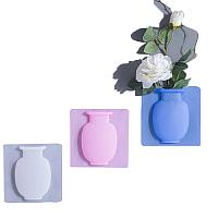 Настенная силиконовая ваза для цветов Magic Vase, многоразовая Фиолетовая