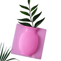 Настенная силиконовая ваза для цветов Magic Vase, многоразовая Розовая