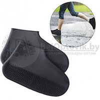 Бахилы (чехлы на обувь) от дождя  и песка многоразовые силиконовые Waterproof Silicone Shoe.Черные S(21,5cm)