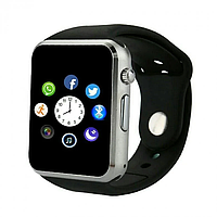 Умные часы Smart Watch A1 Черные с серебром