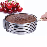 Форма для выпечки коржей (для торта) кольцо раздвижное с прорезями 16-20 см