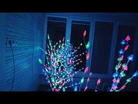 Дерево светящееся Новогодняя сакура 145 см Led 60 220V,  МУЛЬТИ цвета Шишки