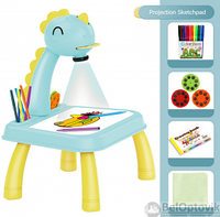 Детский стол проектор Динозаврик для рисования Projector Painting Yimatoys с подсветкой, фломастеры, сменные