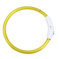 Светящийся ошейник для собак (3 режима, зарядка USB)  Желтый (Yellow)