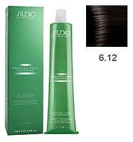 Крем-краска для волос Studio Professional Coloring 6.12 Тёмный пепельно-перламутровый блонд, 100мл