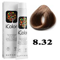 Крем-краска для волос iColori ТОН - 8.32 светлый бежевый блондин, 90мл (KayPro)