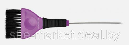 Кисть для окрашивания, со спицей, черная с фиолетовым, с черной прямой щетиной, широкая, 50 мм (Dewal) - фото 1 - id-p183807705