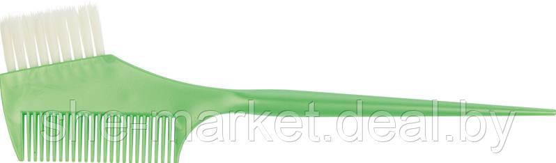 Кисть для окрашивания, зеленая, с расческой, с белой прямой щетиной, узкая, 45мм (Dewal) - фото 1 - id-p183807704