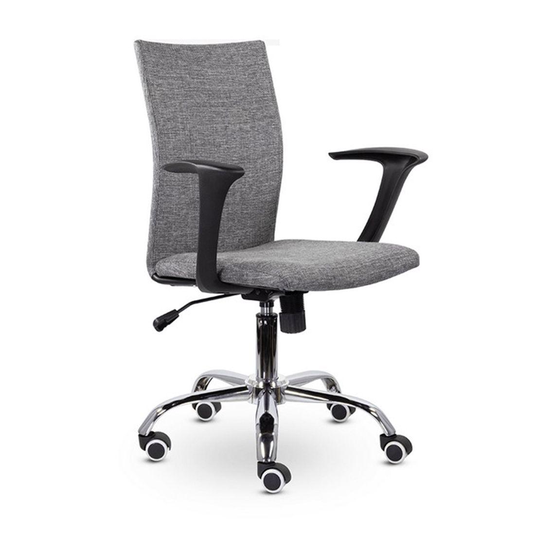 Кресло поворотное Бэрри, серый, ткань, цвет каркаса хром