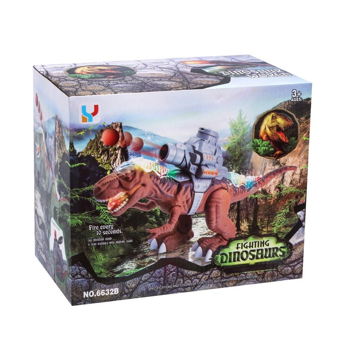 Динозавр «Рекс», стреляет шарами, работает от батареек, свет и звук, цвет зелёный - фото 6 - id-p183836657