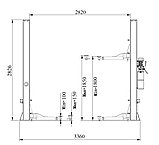 Подъемник двухстоечный г/п 4000 кг. электрогидравлический KraftWell арт. KRW4SLM NEW, фото 3