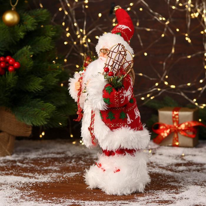 Дед Мороз "В красной шубке, колпачке и с подарками" 15х30 см - фото 2 - id-p183837073
